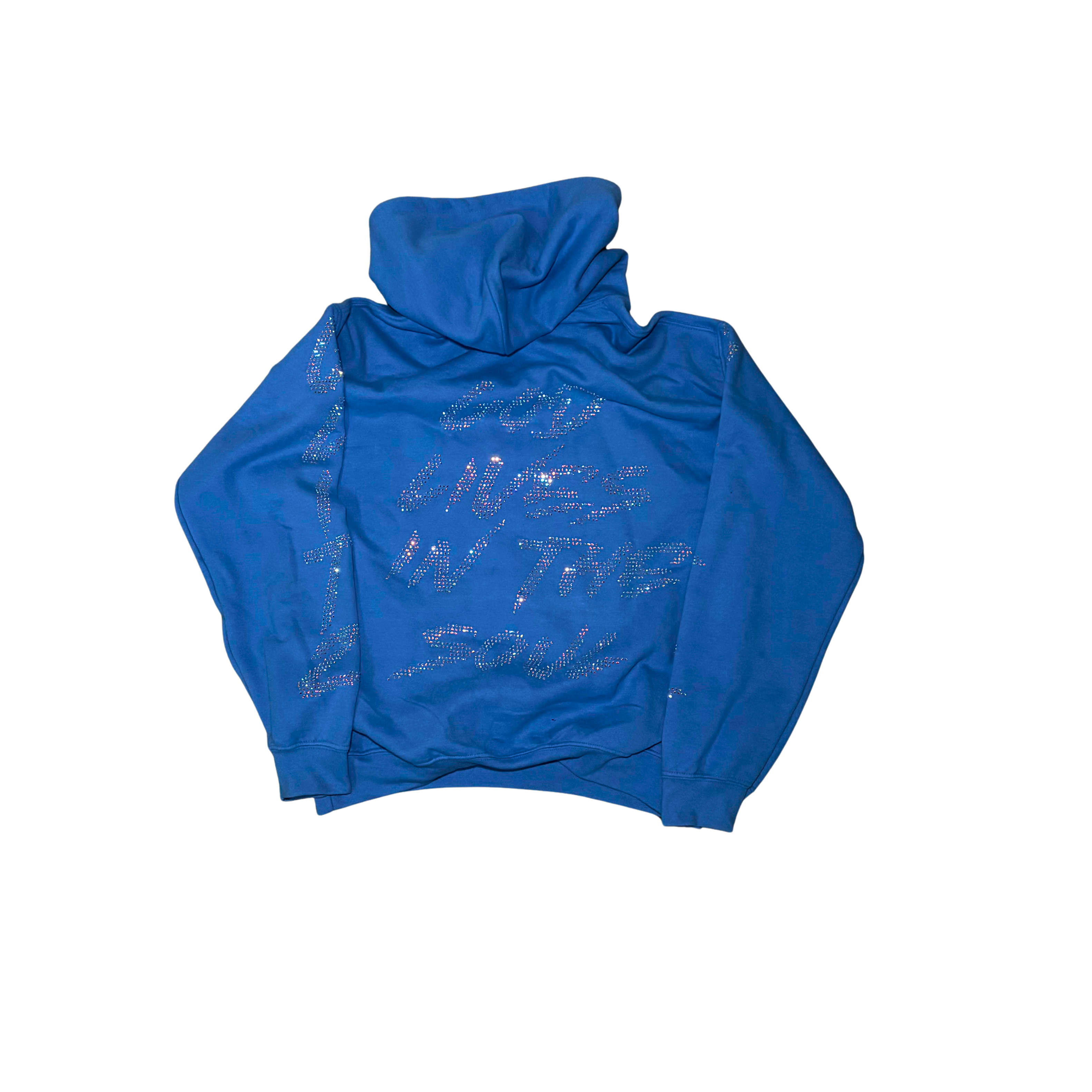 GOD LIVES University Blue Hodded Jacket